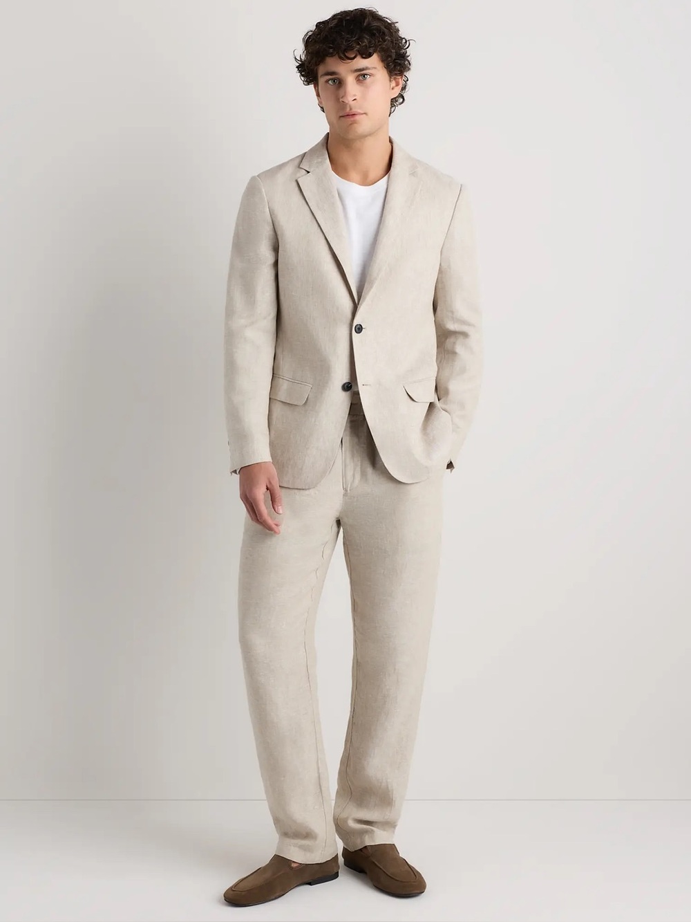 QUINCE 100% EUROPEAN LINEN BLAZER IN FLAX - Picture 11 of 11
